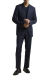 Samuelsohn Ice Wool Serge Suit In Navy