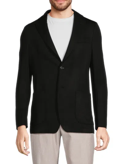 Samuelsohn Men's Contemporary Fit Solid Wool Sportcoat In Black
