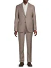 Samuelsohn Men's Sharkskin Wool Two-button Regular-fit Suit In Gray