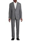 Samuelsohn Men's Windowpane Checked Wool Suit In Gray