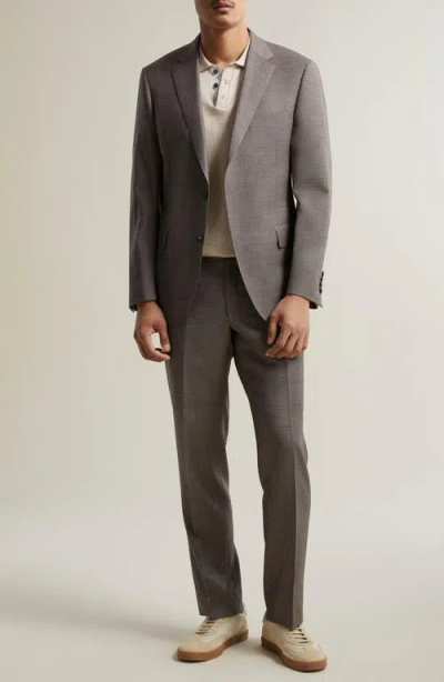 Samuelsohn Tan Wool Sharkskin Suit
