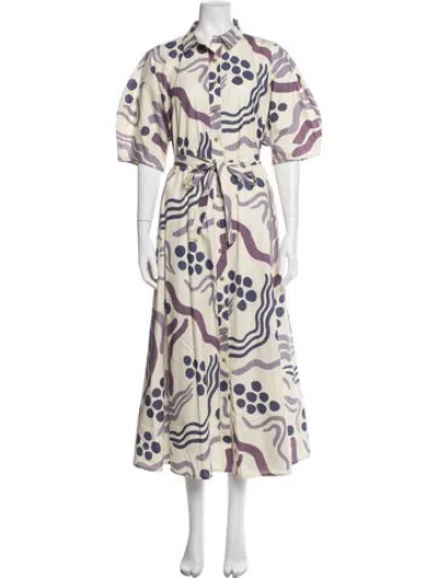 Pre-owned Samuji Printed Midi Length Dress In Multicolor