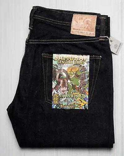 Pre-owned Samurai 25oz Selvedge Denim Saigoku-musou Straight Fit Jeans S5000vx25oz-tm 34 In Blue