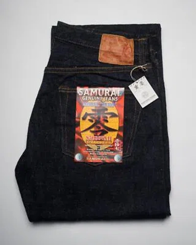 Pre-owned Samurai $335 17oz "zero" Indigo Selvedge Denim Straight Fit Jeans S5000vxii 40 In Blue
