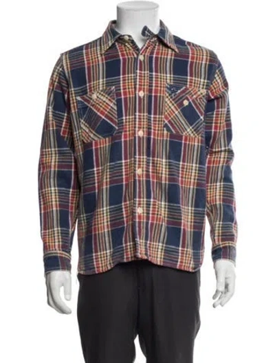 Pre-owned Samurai Jeans Plaid Print Jacket In Blue
