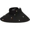 San Diego Hat Bead Accent Packable Wide Brim Visor In Black