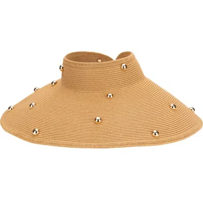 San Diego Hat Bead Accent Packable Wide Brim Visor In Blue