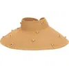 San Diego Hat Bead Accent Packable Wide Brim Visor In Brown