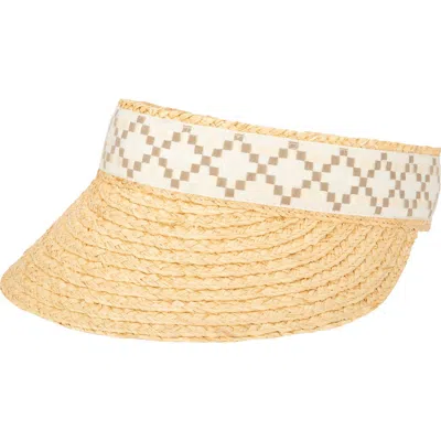San Diego Hat Braided Raffia Straw Visor In Brown
