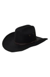 San Diego Hat Cattleman's Crease Fedora In Black