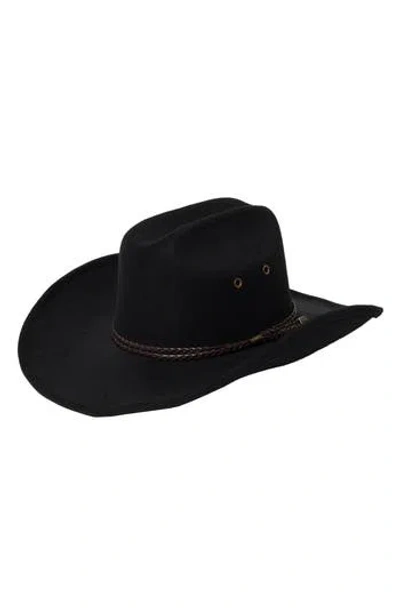 San Diego Hat Cattleman's Crease Fedora In Black