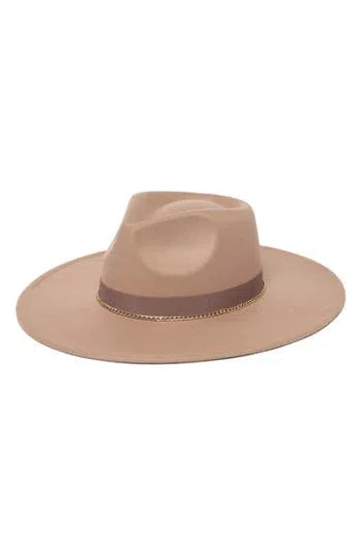 San Diego Hat Chain Trim Fedora Hat In Taupe