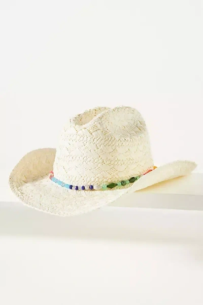 San Diego Hat Co. Beaded Cowboy Hat In White