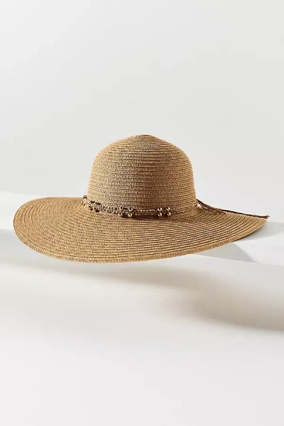 San Diego Hat Co. Candy Braid Trim Floppy Hat In Neutral