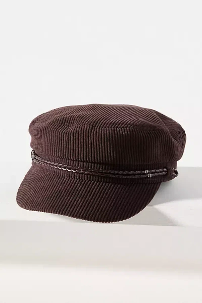 San Diego Hat Co. Cord Braid Newsboy Cap In Brown
