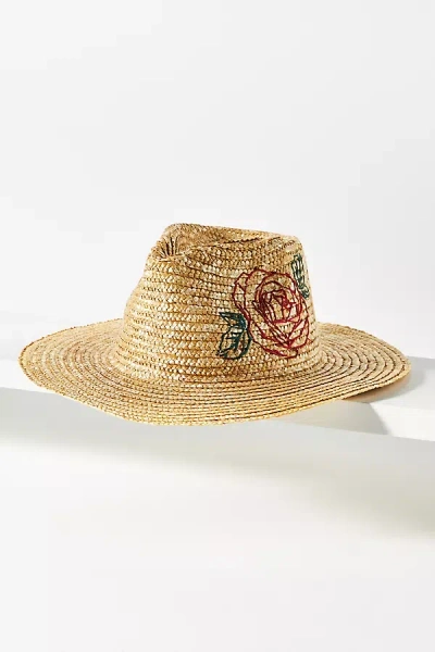 San Diego Hat Co. Embroidered Rose Fedora In Multicolor