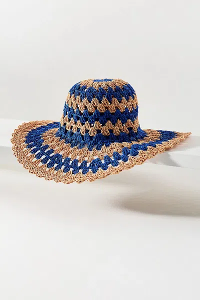 San Diego Hat Co. Julep Crochet Hat In Blue