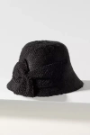 San Diego Hat Co. Knit Bow Cloche Hat In Black