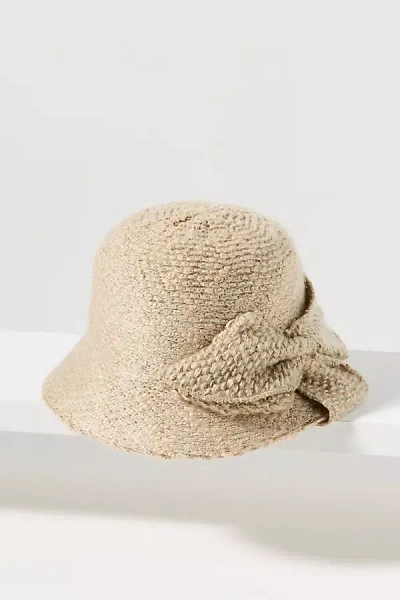 San Diego Hat Co. Knit Bow Cloche Hat In Sand