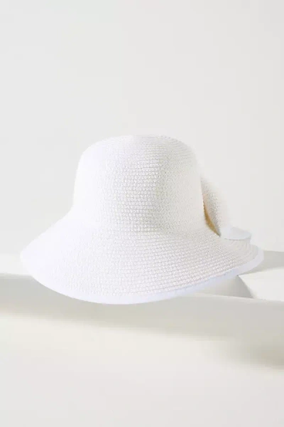 San Diego Hat Co. Petal Bow Bucket Hat In White