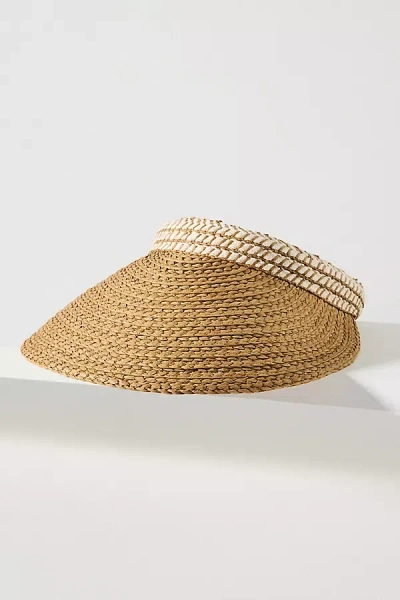 San Diego Hat Co. Poppy Braided Visor In Sand