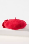 San Diego Hat Co. Wool Flower Beret In Red