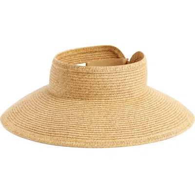 San Diego Hat Coffee Roll-up Straw Visor In Brown