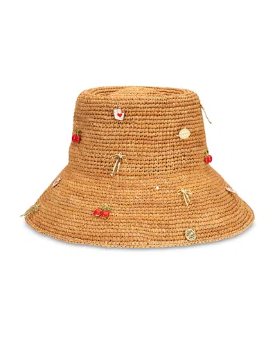 San Diego Hat Company Charmed Raffia Bucket Hat In Brown
