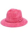 San Diego Hat Company Chenille Fedora In Pink