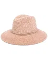 San Diego Hat Company Chenille Knit Wide Brim Fedora In Pink