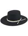 San Diego Hat Company Felt Wide Brim Wool Boater In Black