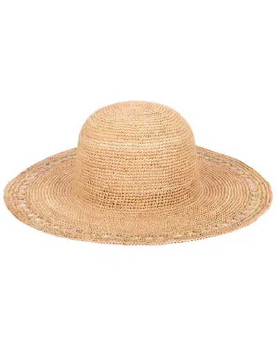 San Diego Hat Company Isla Raffia Round Crown Floppy Hat In Brown