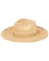 San Diego Hat Company Marina Crochet Raffia Fedora In Brown