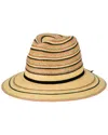 San Diego Hat Company Paradise Paperbraid Multi Striped Fedora