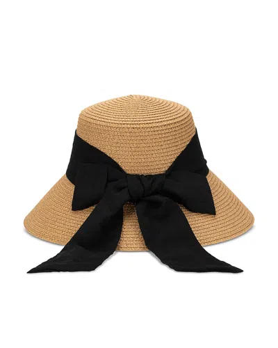 San Diego Hat Company Scarf & Bow Straw Hat In Brown