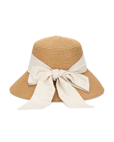 San Diego Hat Company Scarf & Bow Straw Hat In Brown