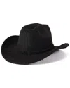 San Diego Hat Company Sherpa Cattleman's Crease Cowboy Hat In Black
