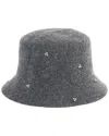 San Diego Hat Company Touch Of Glam Wool Bucket Hat In Gray