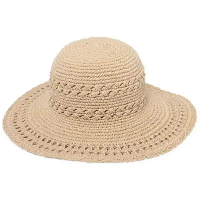 San Diego Hat Company Women's Cotton Crochet Hat Large In Tan In Gold