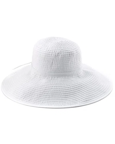 San Diego Hat Company Women's White Ribbon Braid Large Brim Hat In Metallic