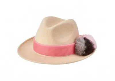 San Diego Hat Company Women's Wool Fedora Pom Pom Hat In Multi In Brown