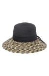 San Diego Hat Contrast Brim Woven Hat In Black