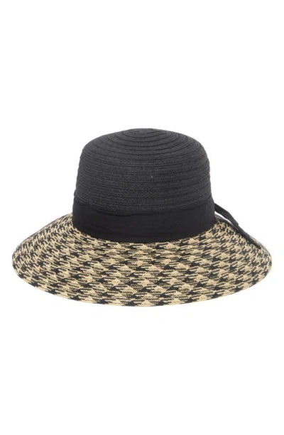 San Diego Hat Contrast Brim Woven Hat In Black Mix