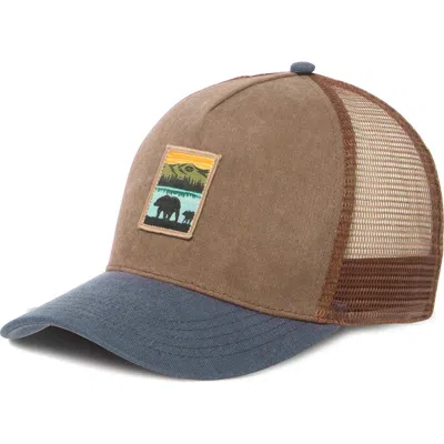 San Diego Hat Cotton Canvas Trucker Hat In Brown