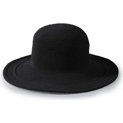 San Diego Hat Cotton Crochet Bucket Hat In Black