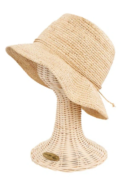 San Diego Hat Crochet Raffia Bucket Hat In Natural