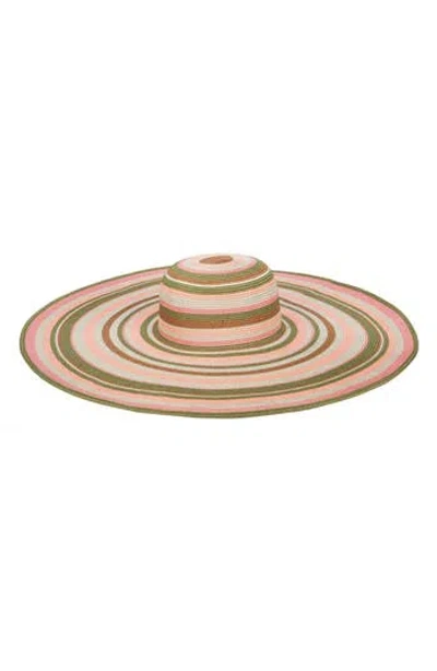 San Diego Hat Day Off Striped Upf 50+ Floppy Sun Hat In Pink