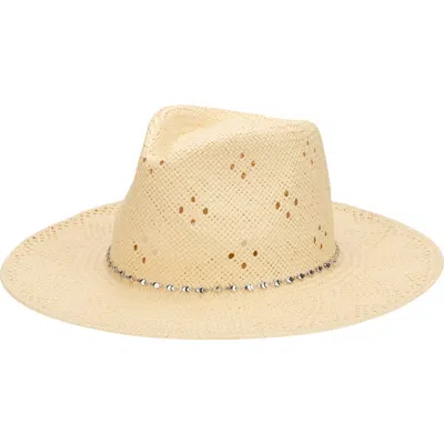 San Diego Hat Daze Heart Pattern Straw Fedora In Neutral