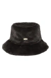 San Diego Hat Faux Fur Bucket Hat In Black