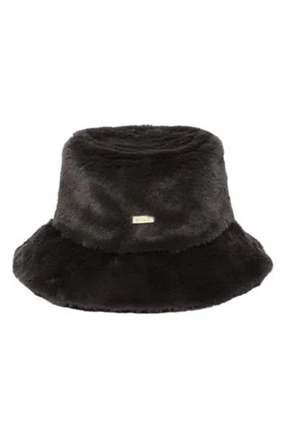 San Diego Hat Faux Fur Bucket Hat In Black